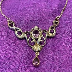 Amethyst and Sterling Silver Necklace from India